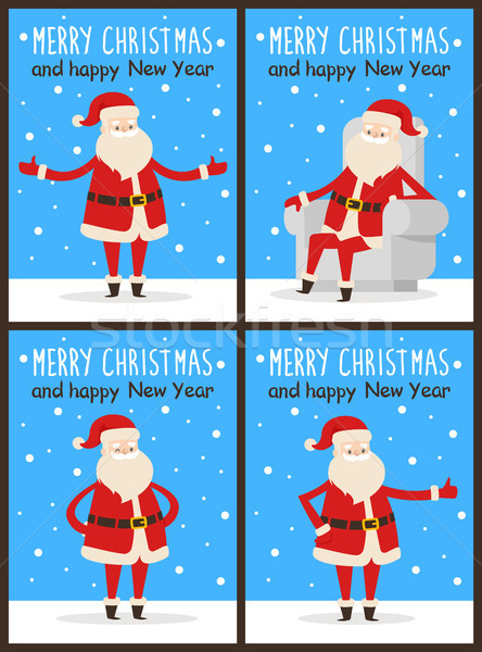 Stock photo: Merry Christmas and Happy New Year Santa Congrats