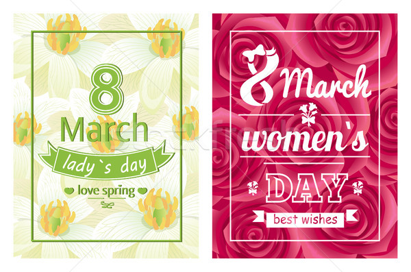 Ladies Day Love Spring 8 March Calligraphy Print Stock photo © robuart