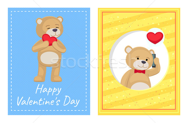 [[stock_photo]]: Heureux · saint · valentin · affiches · peluche