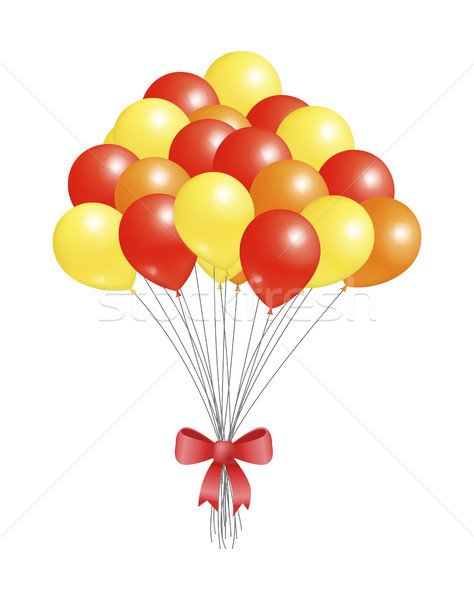 Helium Flying Elements Decorated Red Bow, Balloons Stock photo © robuart