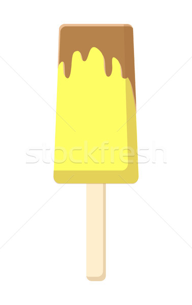 Lemon Ice Cream on Stick with Chocolate Topping Stock photo © robuart