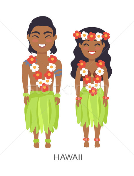 Hawaii Male and Female Image Vector Illustration Stock photo © robuart