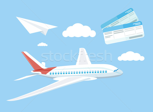 Légi utazás repülés repülőgép repülőgép üzleti út légitársaság Stock fotó © robuart