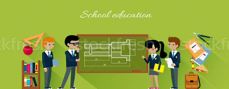 Iskola oktatás terv egyetem diák tudomány Stock fotó © robuart