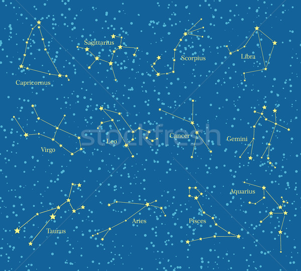 Night Sky with Constellations Map Illustration Stock photo © robuart