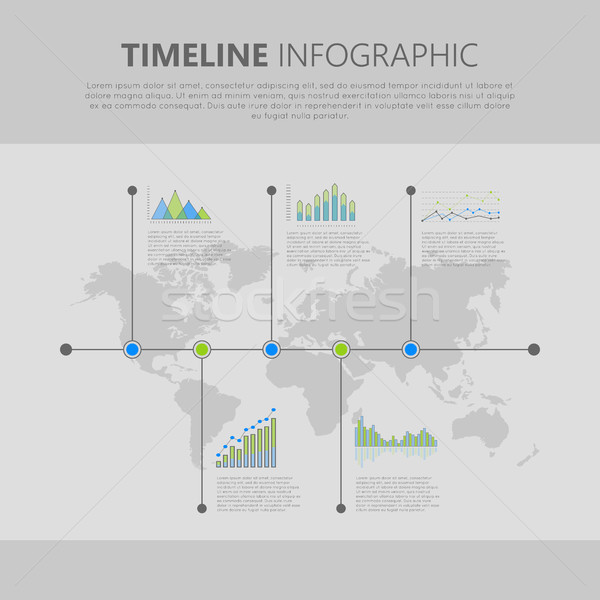 Timeline Infographic Vector with Graph and Diagram Stock photo © robuart