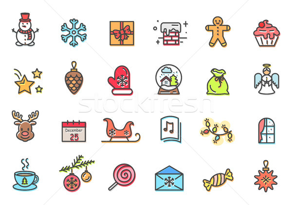 Christmas Items Collection Vector Illustration Stock photo © robuart