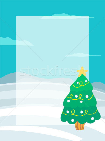 Decorated Christmas Tree Garlands, Place for Text Stock photo © robuart