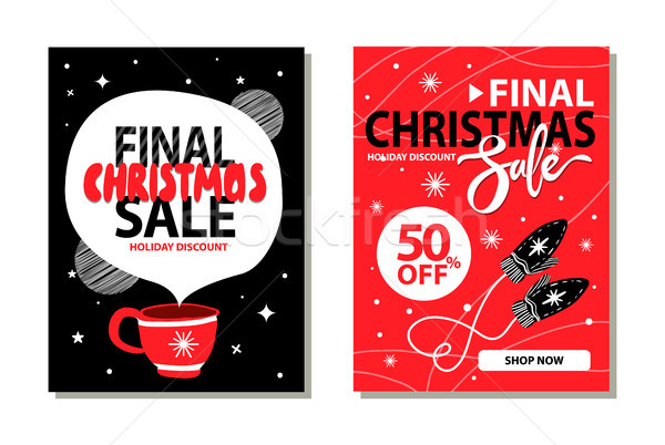 Final Christmas Sale Placards Vector Illustration Stock photo © robuart