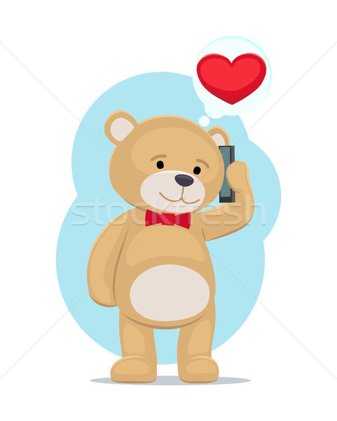 Peluche ours jouet parler téléphone amour [[stock_photo]] © robuart