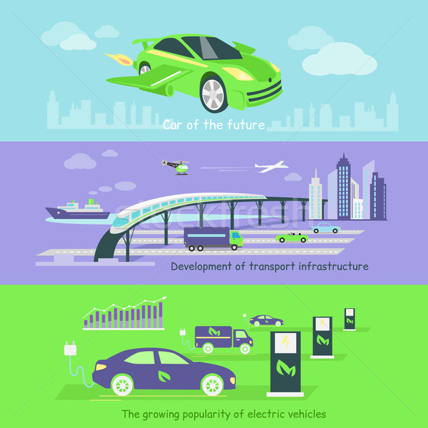 Ontwikkeling vervoer infrastructuur lucht vervoer toekomst Stockfoto © robuart