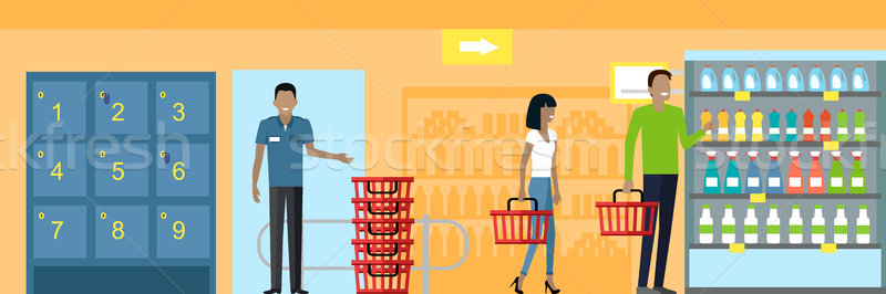 People in Supermarket Interior Design Stock photo © robuart