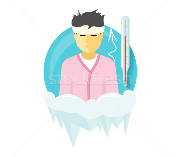 Winter ziekte seizoen mensen ontwerp koud Stockfoto © robuart