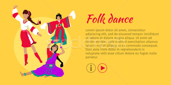 Folk Dance Conceptual Flat Style Vector Web Banner Stock photo © robuart