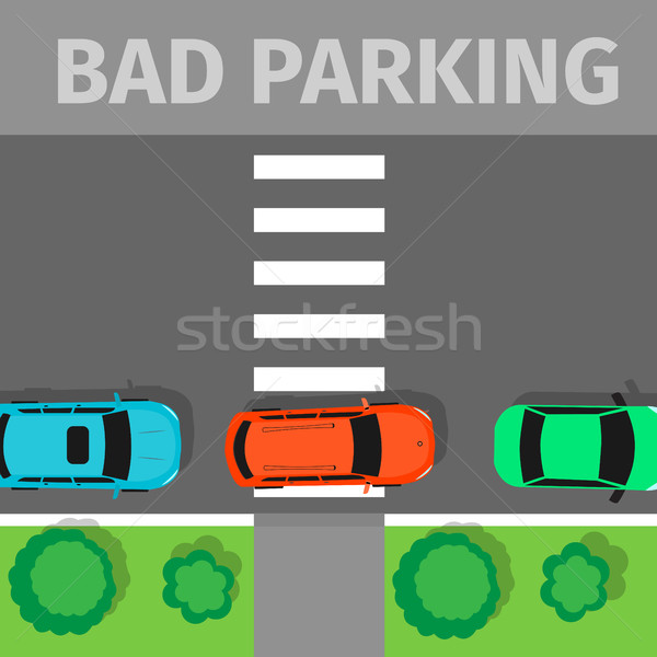Weg Fußgänger schlecht Parkplatz Auto Fahrer Stock foto © robuart