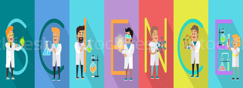 Science Conceptual Vector Banner. Human Characters Stock photo © robuart