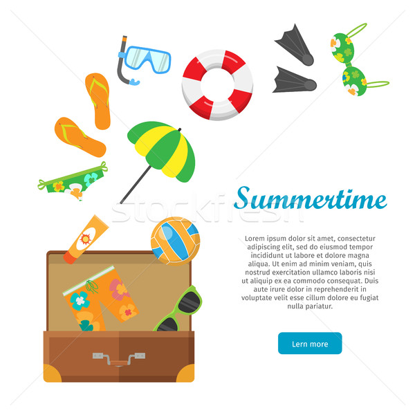 Summertime Conceptual Flat Style Vector Web Banner Stock photo © robuart