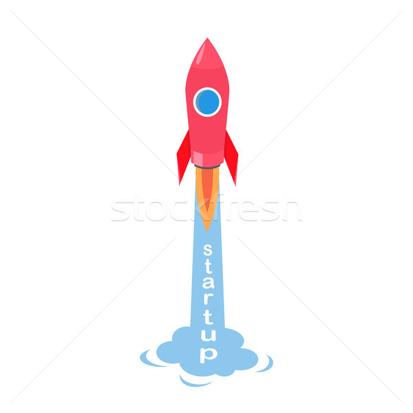 Startup of Rocket Vector Illustration Isolated on White. Stock photo © robuart