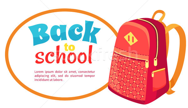 Back to School Poster with Fashionable Backpack Stock photo © robuart