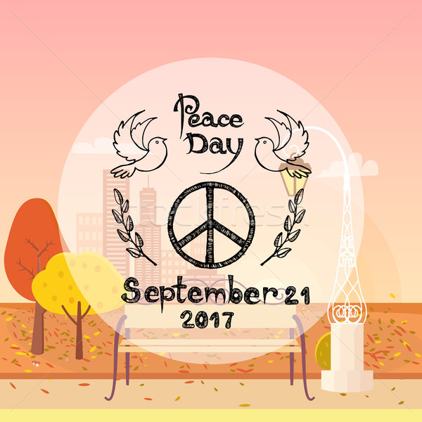 International Peace Day Poster Hippie Sign Autumn Stock photo © robuart