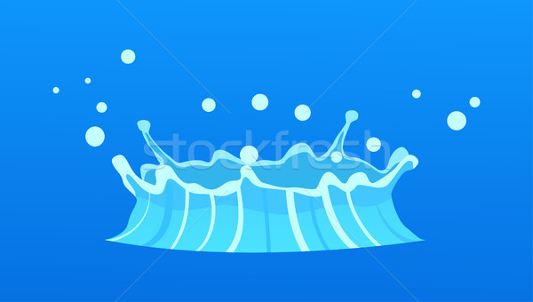 Stock photo: Blue Geyser Flow of Water from under Earth Drawing