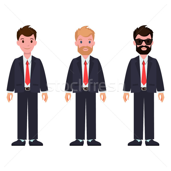Set of Cartoon Characters in Classic Suits and Tie Stock photo © robuart