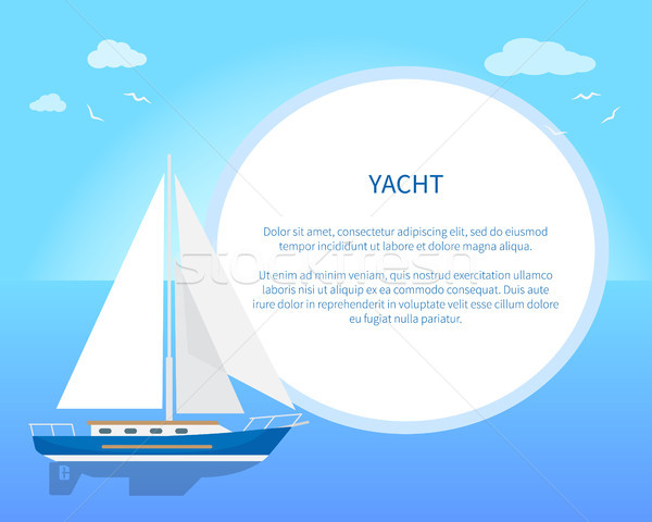 Pretty Card with Yacht, Color Vector Illustration Stock photo © robuart