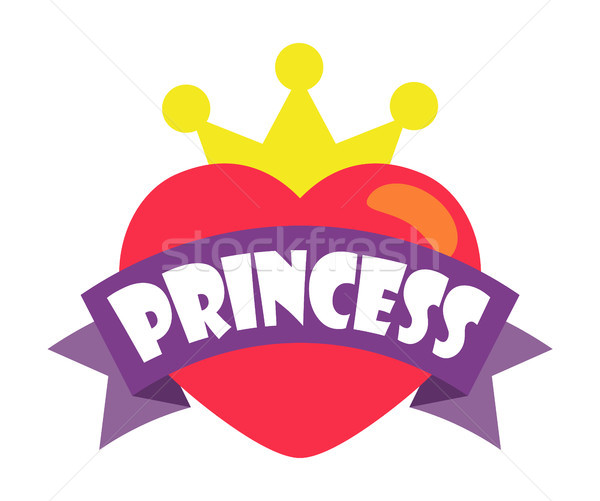 Princesse fête coeur couronne affiche derrière [[stock_photo]] © robuart