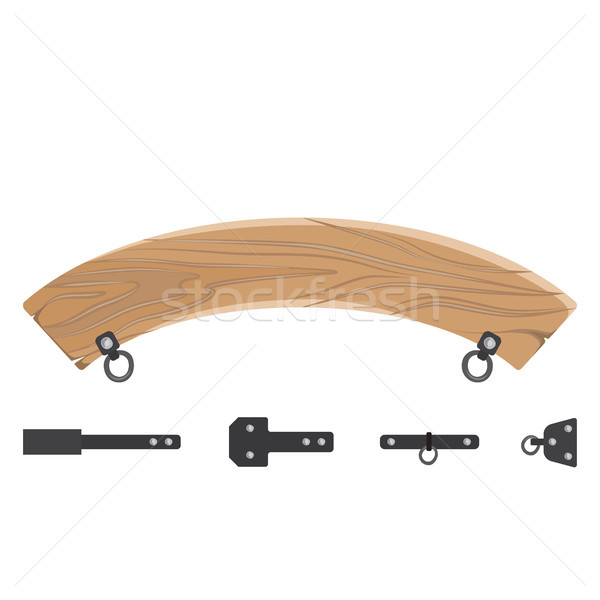 Wooden Board and Fastener Set Vector Illustration Stock photo © robuart