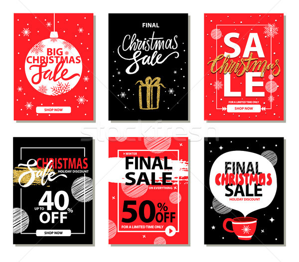 Final Christmas Sale Red Black Vector Illustration Stock photo © robuart