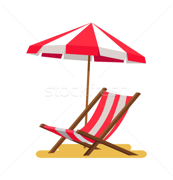 Lounge ombrello icone isolato bianco strisce Foto d'archivio © robuart
