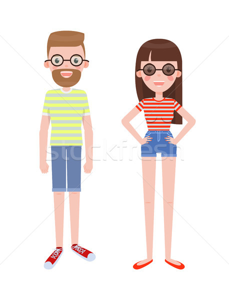 Man and Woman Everyday Apparel Vector Illustration Stock photo © robuart