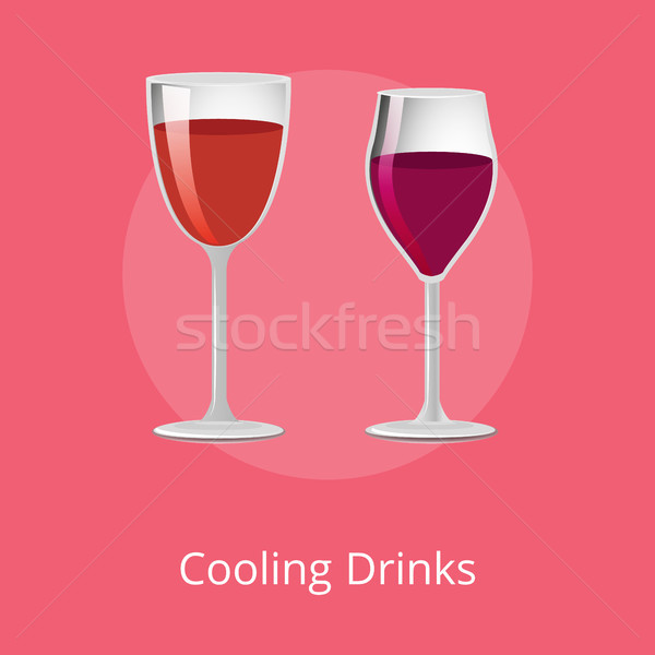 Cooling Drinks Glasses of Elite Red Wine Alcohol Stock photo © robuart