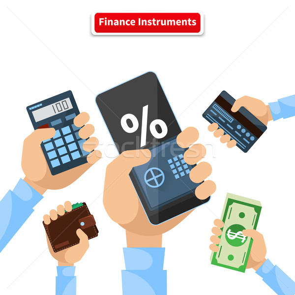 Finance Instruments Calculator Smartphone Money Stock photo © robuart