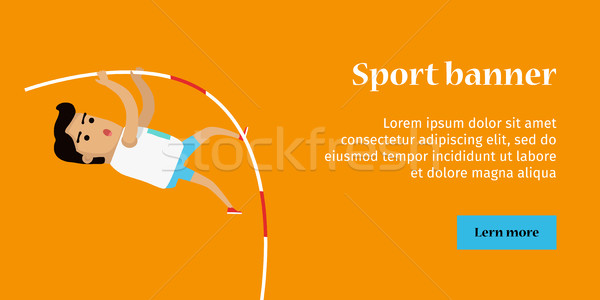 Summer Games Colorful Banner. Pole Vault Sport Stock photo © robuart