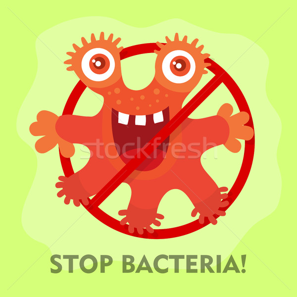 Pare bactérias desenho animado não vírus assinar Foto stock © robuart