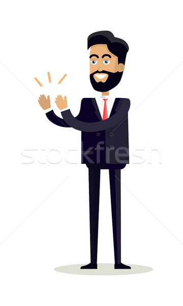 Businessman Clapping Hands with Happy Face Stock photo © robuart