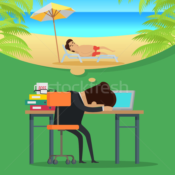 Dreams of vacation Vector Concept in Flat Design Stock photo © robuart