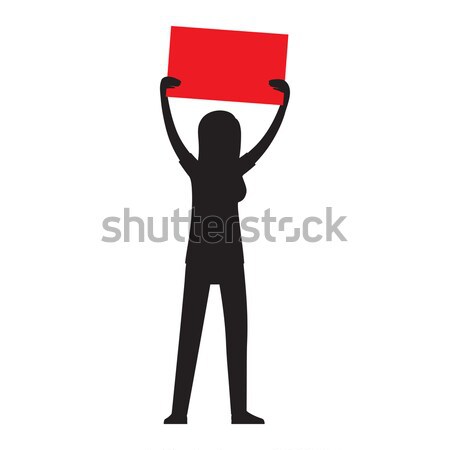 Woman Silhouette with Red Streamer Illustration Stock photo © robuart