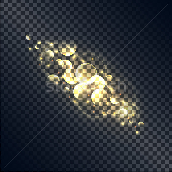 Glänzend Blasen Licht isoliert Illustration golden Stock foto © robuart