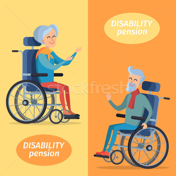Handicap pension deux souriant isolé jaune Photo stock © robuart