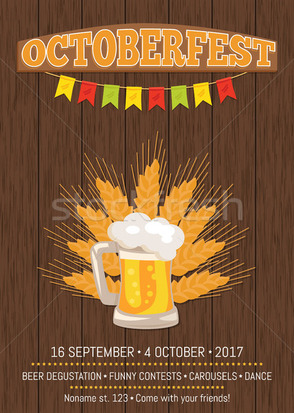 Octoberfest Creative Poster Beer Traditional Glass Stock photo © robuart