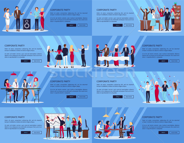 Corporate Party Set of Pics Vector Illustration Stock photo © robuart