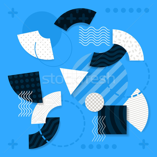 Illustrations of Geometric Shapes on Light Blue Stock photo © robuart