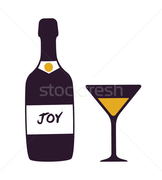 радости бутылку стекла икона изолированный белый Сток-фото © robuart