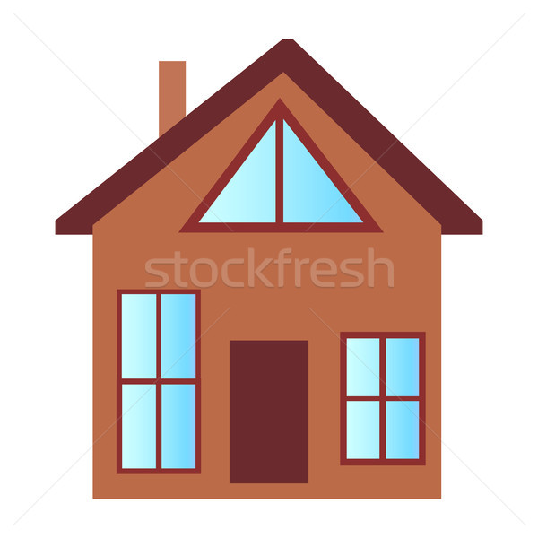 Hütte Haus groß Fenster Dachgeschoss Stock Stock foto © robuart