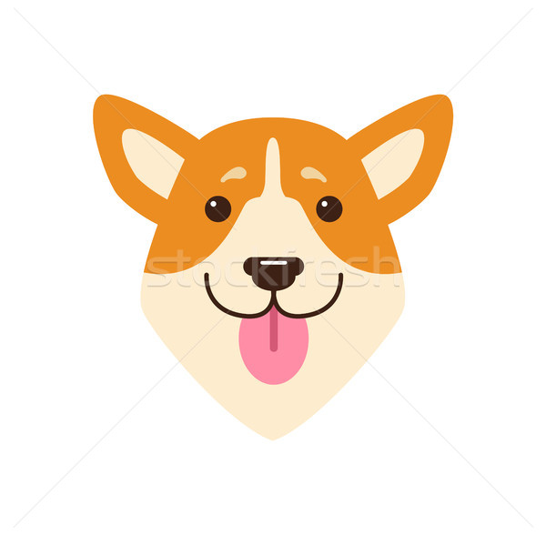 Dogs Head with Pink Tongue Vector Illustration Stock photo © robuart