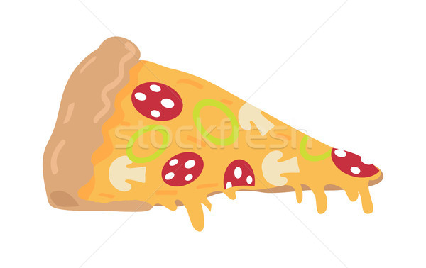 Pizza slice geïsoleerd witte Italiaans snack kaas Stockfoto © robuart