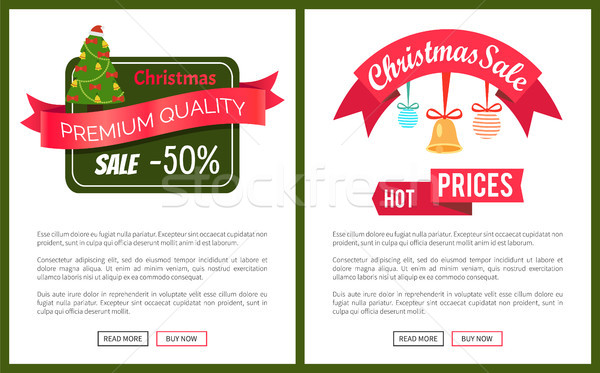 Christmas Sale Buy Now Posters Vector Illustration Stock photo © robuart