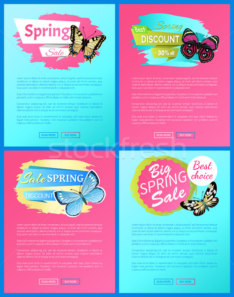 Super Spring Sale 70 Off Stickers on Web Posters Stock photo © robuart